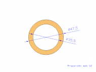 Perfil de Silicona TS4047,535,5 - formato tipo Tubo - forma de tubo