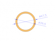 Perfil de Silicona TS4047,539,5 - formato tipo Tubo - forma de tubo