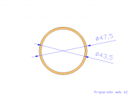 Perfil de Silicona TS4047,543,5 - formato tipo Tubo - forma de tubo