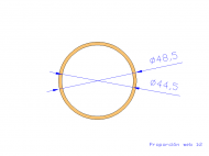 Perfil de Silicona TS4048,544,5 - formato tipo Tubo - forma de tubo