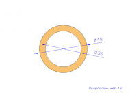 Perfil de Silicona TS404836 - formato tipo Tubo - forma de tubo