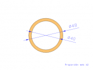 Perfil de Silicona TS404840 - formato tipo Tubo - forma de tubo