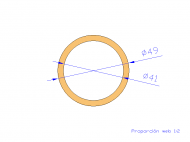 Perfil de Silicona TS404941 - formato tipo Tubo - forma de tubo