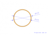 Perfil de Silicona TS404945 - formato tipo Tubo - forma de tubo