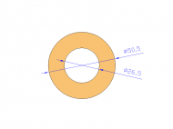 Perfil de Silicona TS4050,526,5 - formato tipo Tubo - forma de tubo