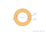 Perfil de Silicona TS405030 - formato tipo Tubo - forma de tubo