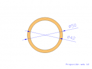 Perfil de Silicona TS405042 - formato tipo Tubo - forma de tubo