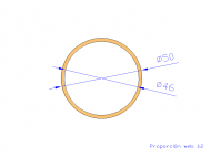 Perfil de Silicona TS405046 - formato tipo Tubo - forma de tubo