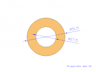 Perfil de Silicona TS4051,527,5 - formato tipo Tubo - forma de tubo