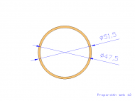 Perfil de Silicona TS4051,547,5 - formato tipo Tubo - forma de tubo