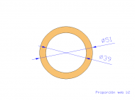 Perfil de Silicona TS405139 - formato tipo Tubo - forma de tubo