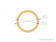 Perfil de Silicona TS405143 - formato tipo Tubo - forma de tubo