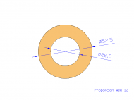 Perfil de Silicona TS4052,528,5 - formato tipo Tubo - forma de tubo