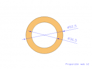 Perfil de Silicona TS4052,536,5 - formato tipo Tubo - forma de tubo