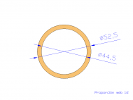 Perfil de Silicona TS4052,544,5 - formato tipo Tubo - forma de tubo