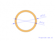 Perfil de Silicona TS405244 - formato tipo Tubo - forma de tubo