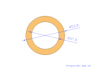 Perfil de Silicona TS4053,537,5 - formato tipo Tubo - forma de tubo