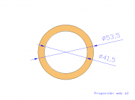 Perfil de Silicona TS4053,541,5 - formato tipo Tubo - forma de tubo