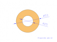 Perfil de Silicona TS405325 - formato tipo Tubo - forma de tubo