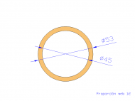 Perfil de Silicona TS405345 - formato tipo Tubo - forma de tubo