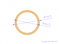 Perfil de Silicona TS4054,546,5 - formato tipo Tubo - forma de tubo