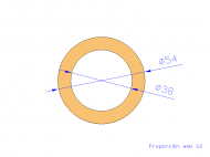 Perfil de Silicona TS405438 - formato tipo Tubo - forma de tubo