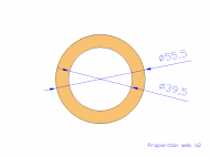 Perfil de Silicona TS4055,539,5 - formato tipo Tubo - forma de tubo