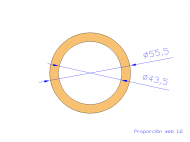 Perfil de Silicona TS4055,543,5 - formato tipo Tubo - forma de tubo