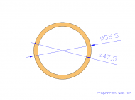 Perfil de Silicona TS4055,547,5 - formato tipo Tubo - forma de tubo