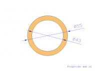 Perfil de Silicona TS405543 - formato tipo Tubo - forma de tubo