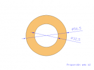 Perfil de Silicona TS4056,532,5 - formato tipo Tubo - forma de tubo