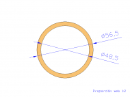 Perfil de Silicona TS4056,548,5 - formato tipo Tubo - forma de tubo