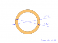 Perfil de Silicona TS405644 - formato tipo Tubo - forma de tubo