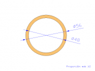 Perfil de Silicona TS405648 - formato tipo Tubo - forma de tubo