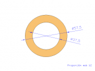 Perfil de Silicona TS4057,537,5 - formato tipo Tubo - forma de tubo