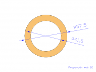 Perfil de Silicona TS4057,541,5 - formato tipo Tubo - forma de tubo