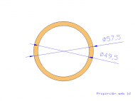 Perfil de Silicona TS4057,549,5 - formato tipo Tubo - forma de tubo