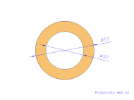 Perfil de Silicona TS405737 - formato tipo Tubo - forma de tubo