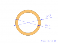 Perfil de Silicona TS405745 - formato tipo Tubo - forma de tubo