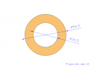 Perfil de Silicona TS4058,534,5 - formato tipo Tubo - forma de tubo