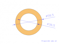 Perfil de Silicona TS4058,538,5 - formato tipo Tubo - forma de tubo