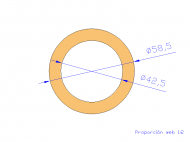 Perfil de Silicona TS4058,542,5 - formato tipo Tubo - forma de tubo