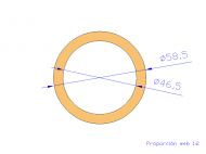 Perfil de Silicona TS4058,546,5 - formato tipo Tubo - forma de tubo