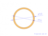 Perfil de Silicona TS405850 - formato tipo Tubo - forma de tubo