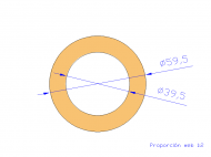 Perfil de Silicona TS4059,539,5 - formato tipo Tubo - forma de tubo