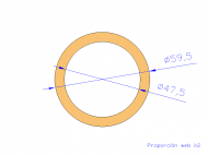 Perfil de Silicona TS4059,547,5 - formato tipo Tubo - forma de tubo