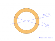 Perfil de Silicona TS4060,544,5 - formato tipo Tubo - forma de tubo