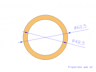 Perfil de Silicona TS4060,548,5 - formato tipo Tubo - forma de tubo