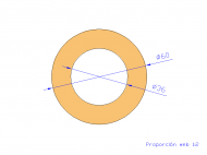 Perfil de Silicona TS406036 - formato tipo Tubo - forma de tubo