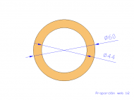 Perfil de Silicona TS406044 - formato tipo Tubo - forma de tubo